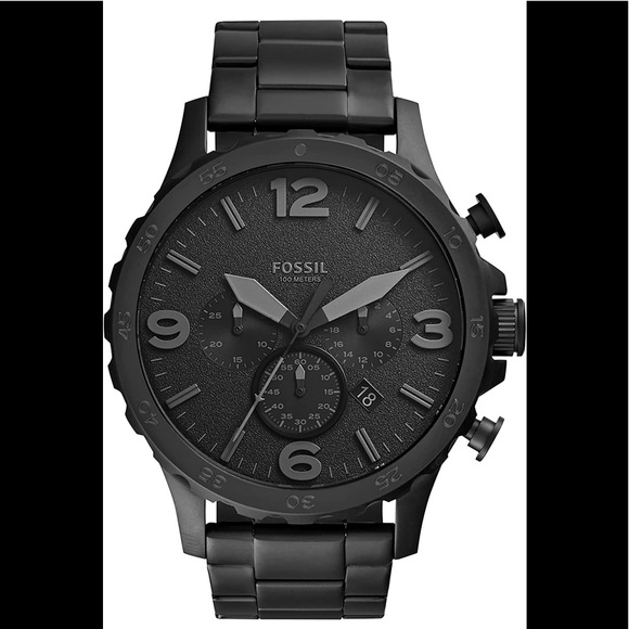 Fossil Other - BRAND NEW MENS BLACK STAINLESS STEEL QUARTZ CHRONOGRAPH WATCH (NWT)
